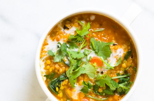 Red Lentil Soup with Spinach