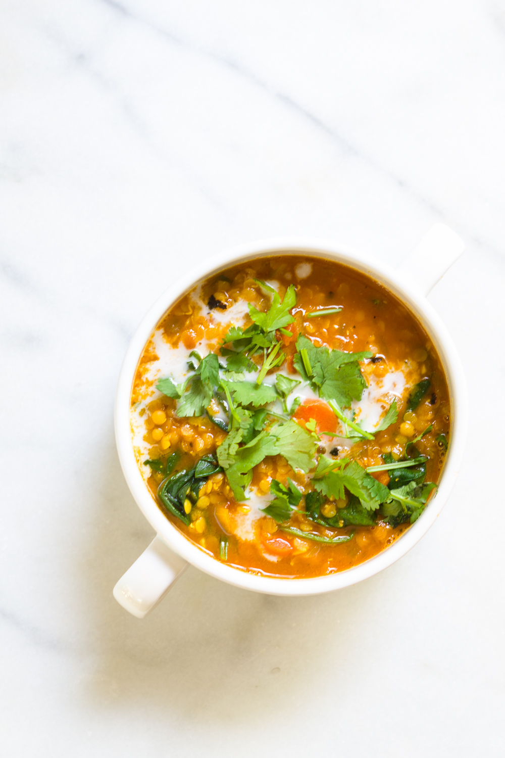 Red Lentil Soup with Spinach